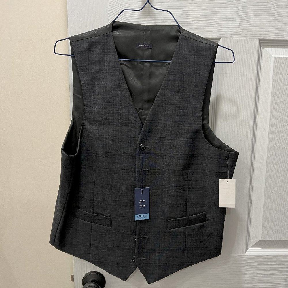 Suit Vest - Charcoal Plaid